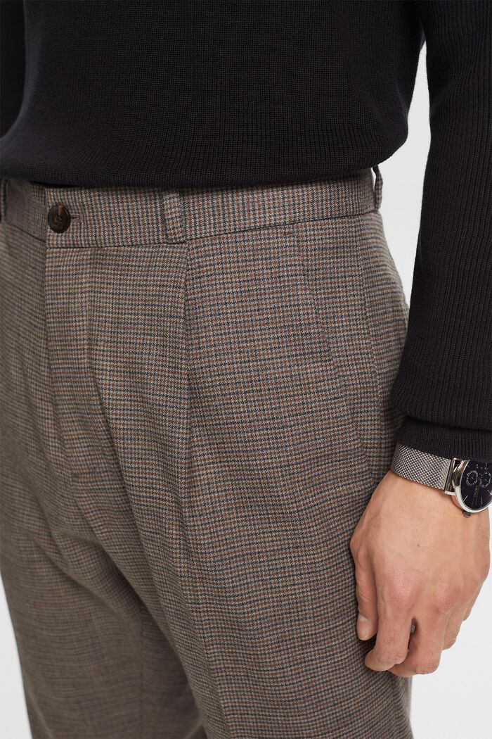Houndstooth wool trousers, BROWN GREY, detail image number 2