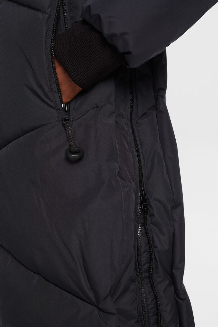 Hooded Quilted Puffer Coat, BLACK, detail image number 2