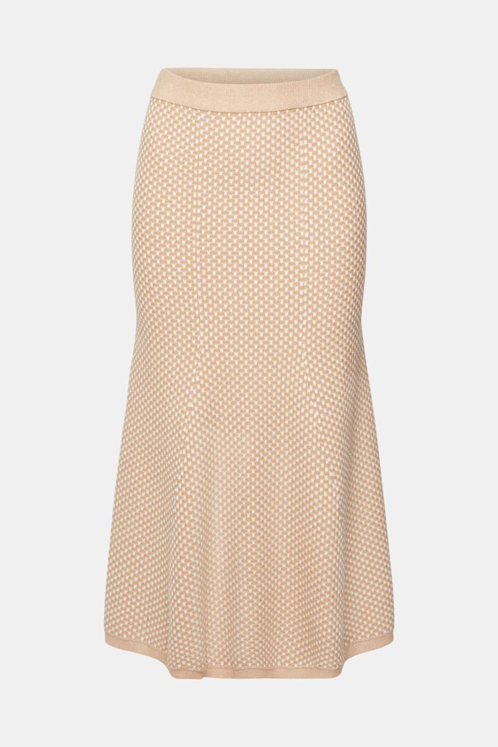 Two-coloured knit skirt, LENZING™ ECOVERO™, LIGHT BEIGE, detail image number 2
