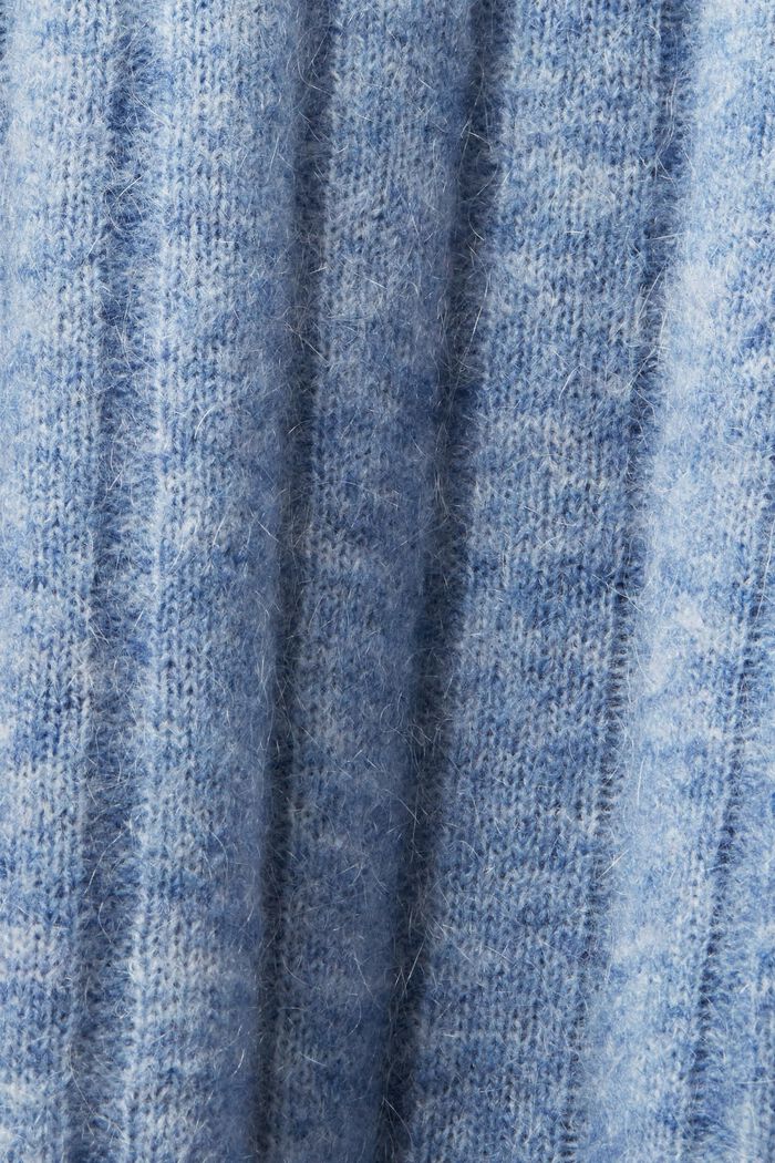 Oversized V-Neck Ribbed Knit Sweater, BLUE LAVENDER, detail image number 5