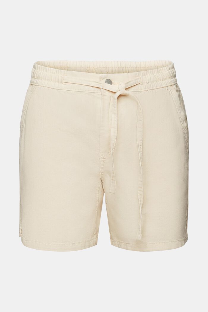 Smocked-Waist Twill Shorts, PASTEL PINK, detail image number 6