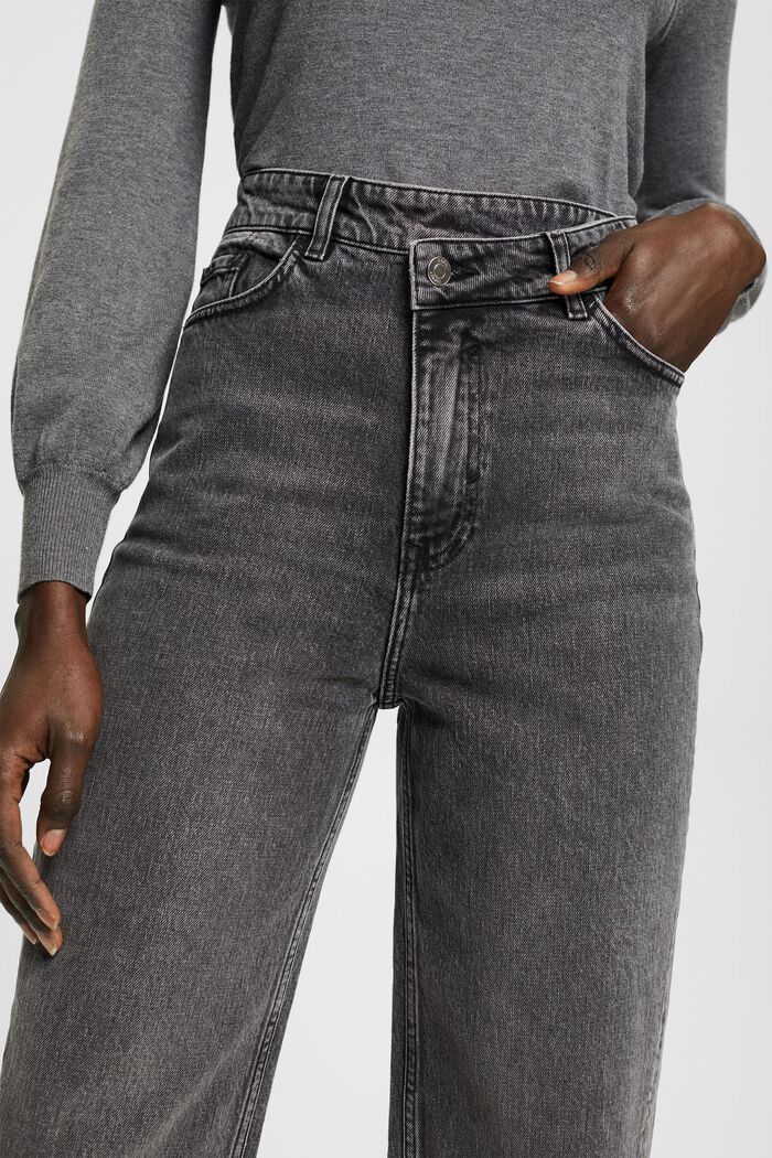 High-Rise Criss-Cross Waist Jeans, BLACK MEDIUM WASHED, detail image number 0