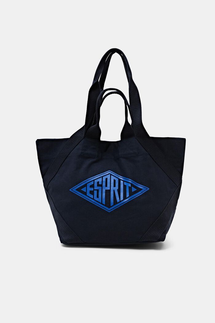 Logo Cotton Canvas Tote, NAVY, detail image number 0