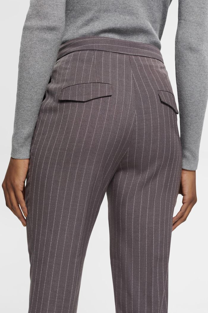 Cropped trousers with pinstripes, MEDIUM GREY, detail image number 4