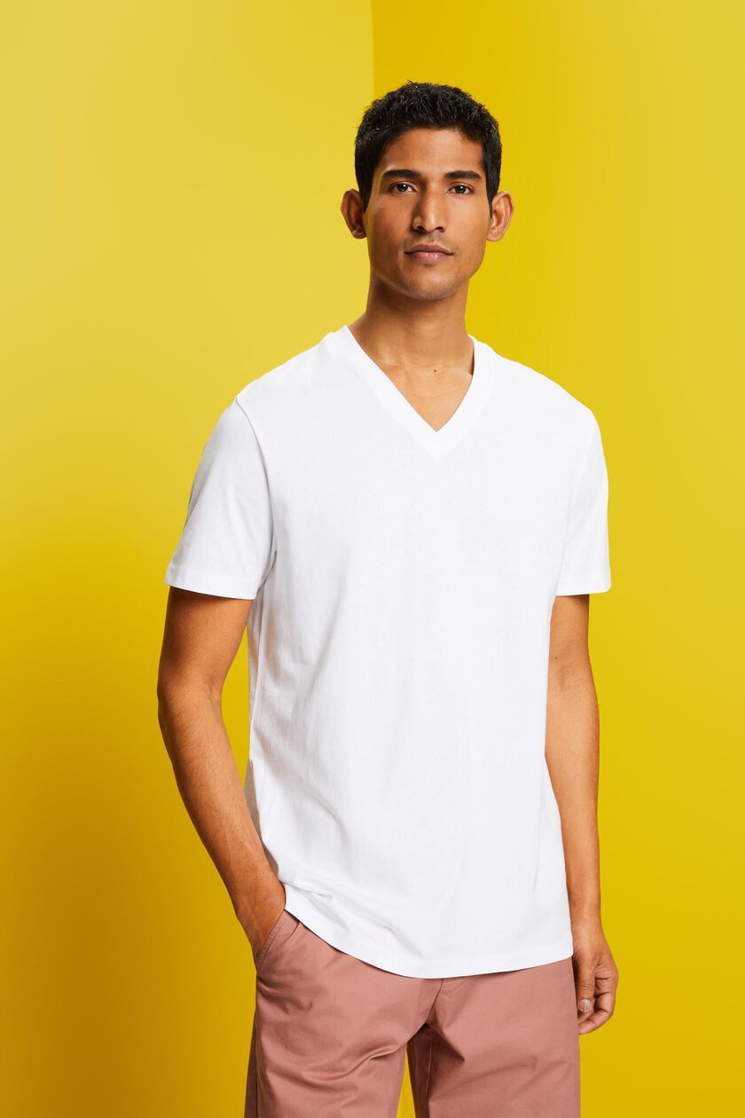 V-neck T-shirt, pima cotton