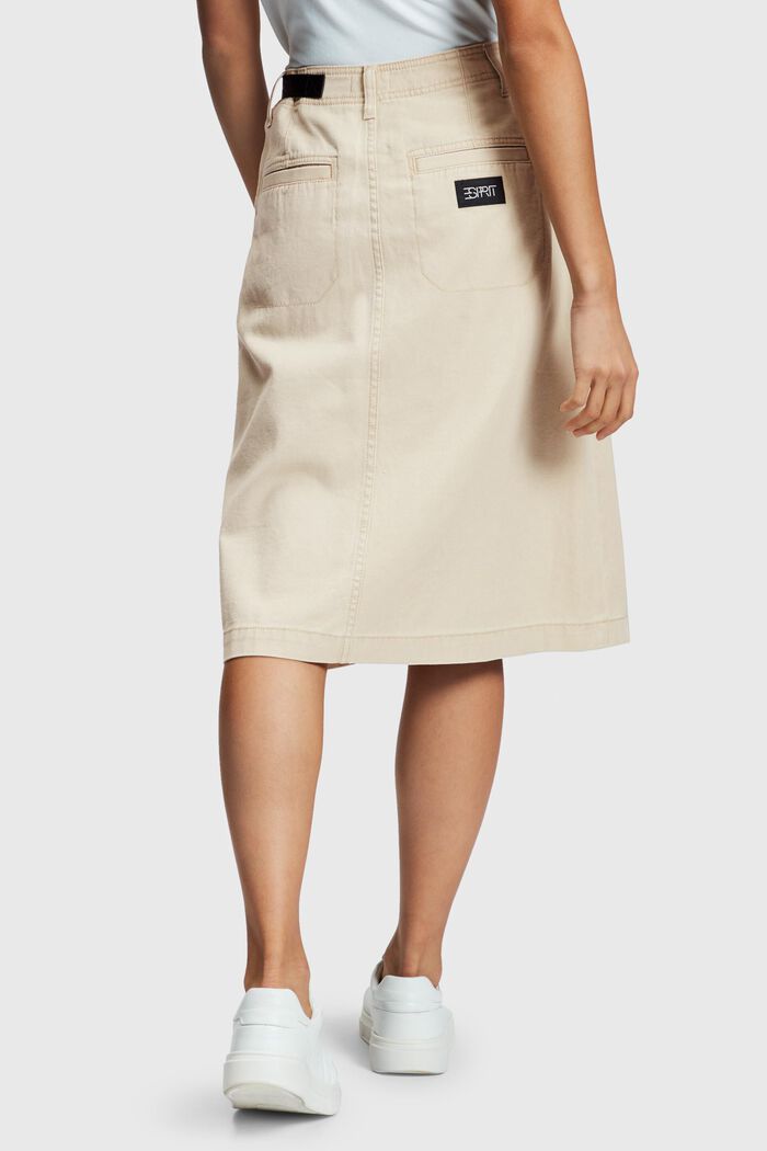 Buckle waist wrapped midi skirt, CREAM BEIGE, detail image number 2