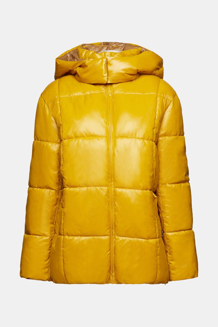 Hooded Puffer Jacket, AMBER YELLOW, detail image number 5