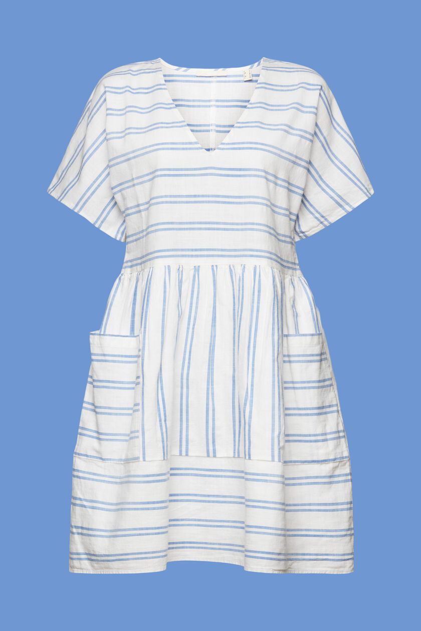 Striped mini dress, 100% cotton