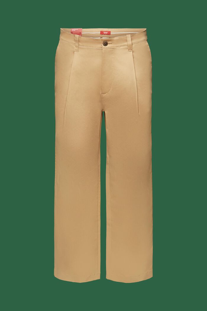 Wide Leg Chino Pants, BEIGE, detail image number 7