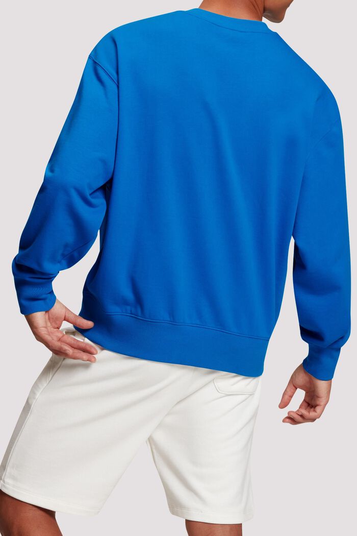 Flocked logo applique sweatshirt, BRIGHT BLUE, detail image number 2