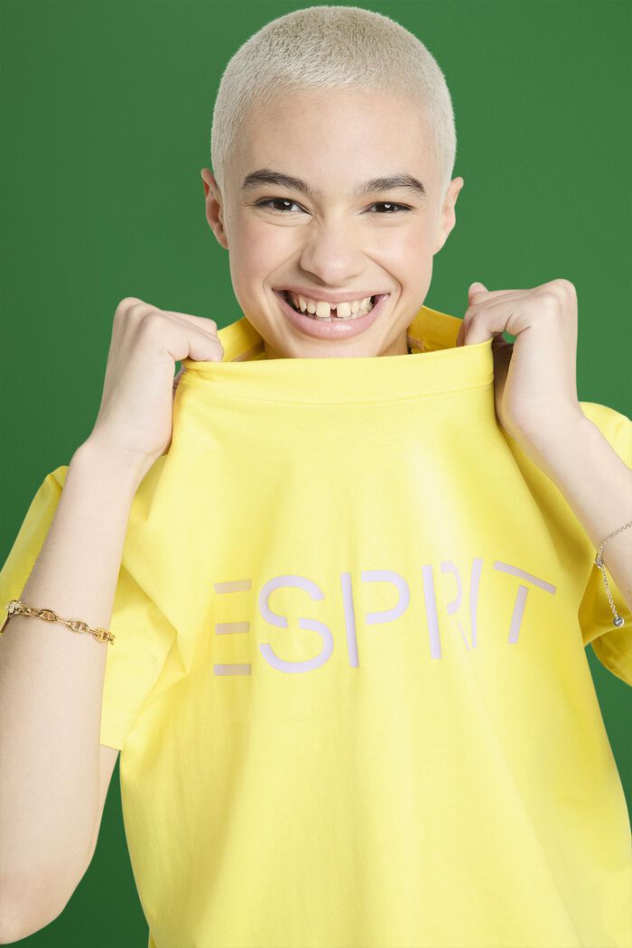 Unisex Logo Cotton Jersey T-Shirt, LIME YELLOW, detail image number 5