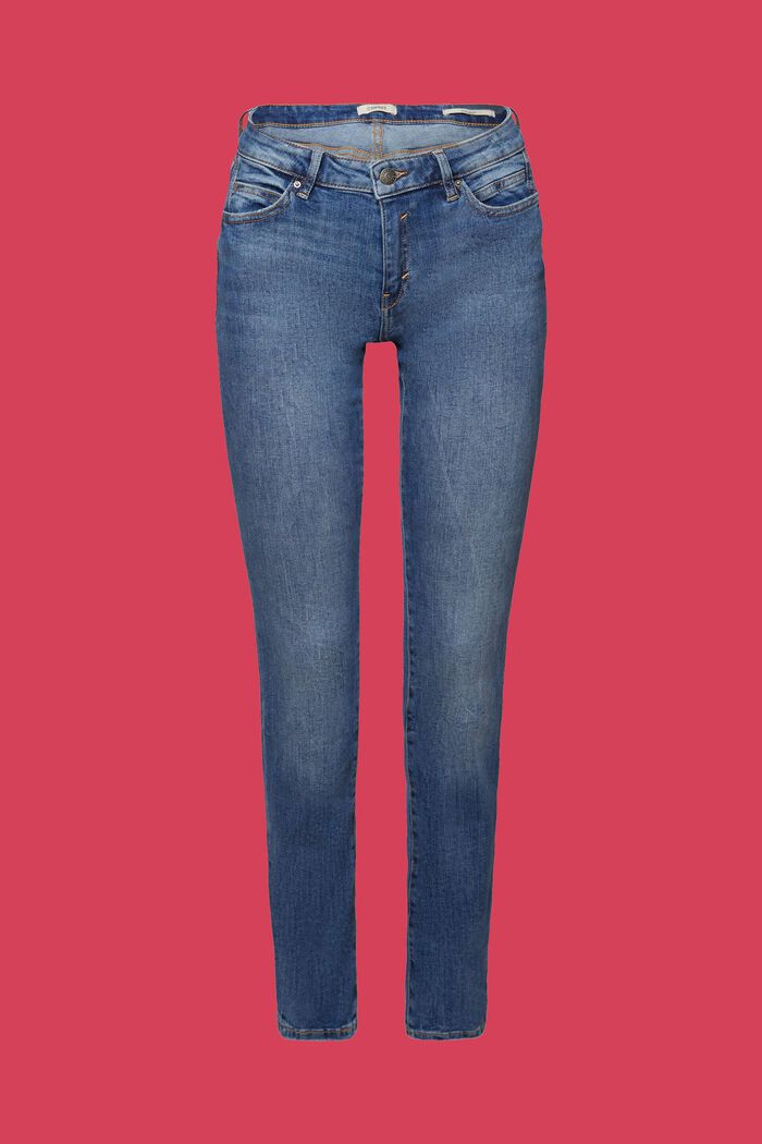 Mid-Rise Straight Jeans, BLUE MEDIUM WASH, detail image number 7