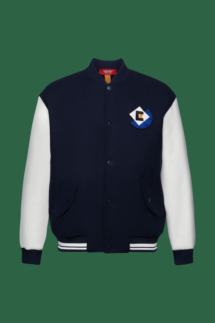 Logo Appliqué Wool-Blend Varsity Jacket