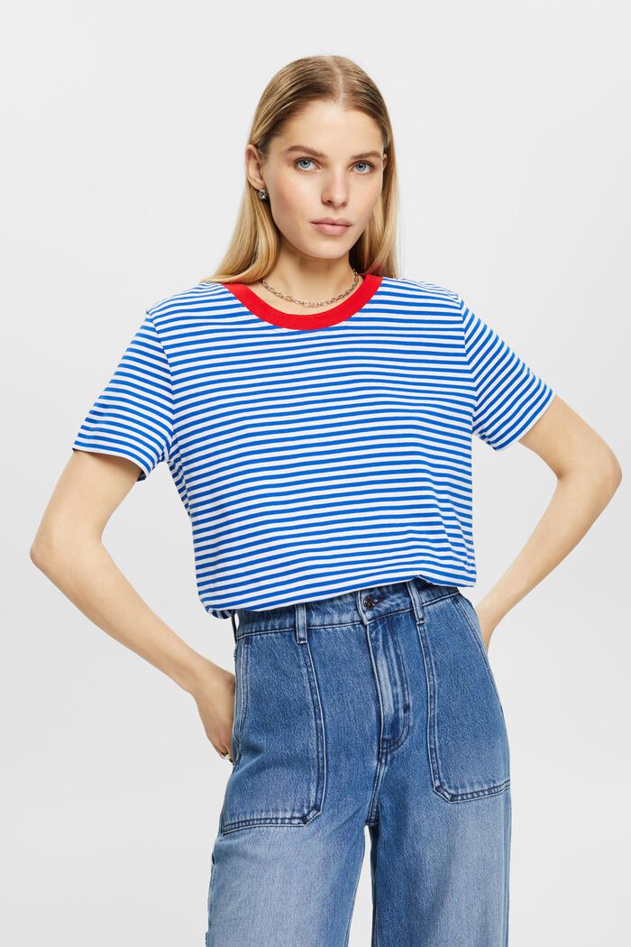 Striped t-shirt, BLUE, detail image number 0