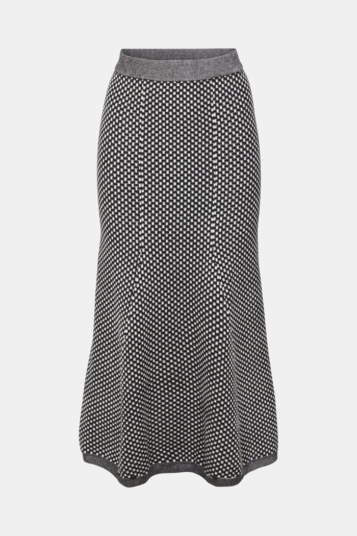 Two-coloured knit skirt, LENZING™ ECOVERO™, BLACK, detail image number 2