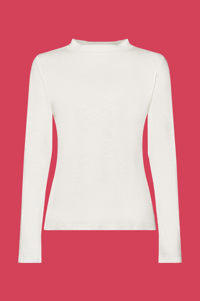 Jersey long sleeve top with button details