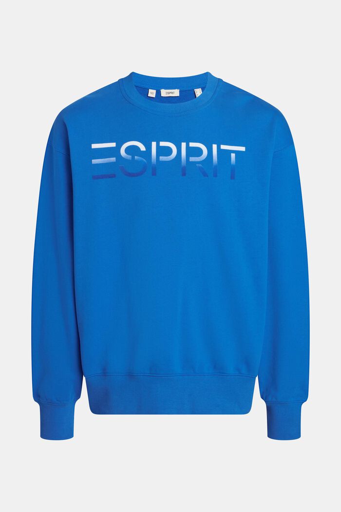 Flocked logo applique sweatshirt, BRIGHT BLUE, detail image number 4