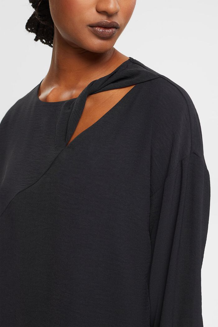 Blouse with cut-out, BLACK, detail image number 0