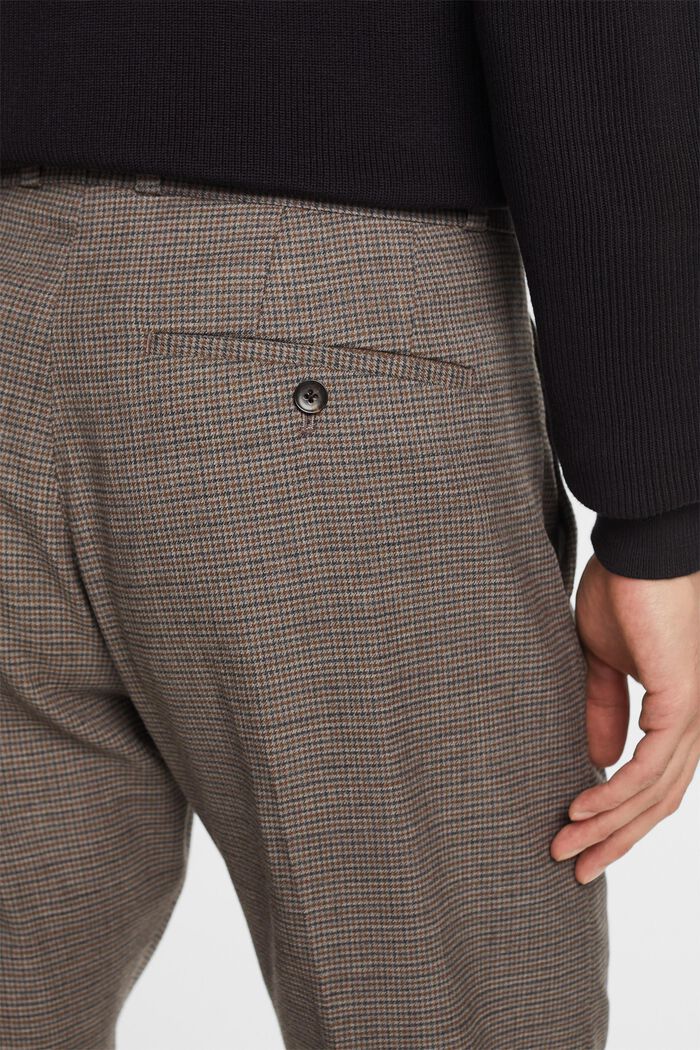 Houndstooth wool trousers, BROWN GREY, detail image number 4