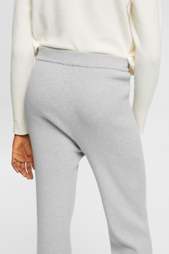 High-rise rib knit trousers, LIGHT GREY, detail image number 0