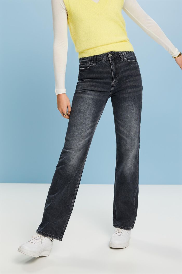 Retro Straight Jeans, BLACK MEDIUM WASH, detail image number 0