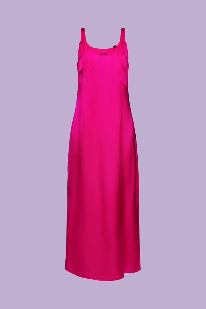 Satin Slip Midi Dress, PINK FUCHSIA, detail image number 6