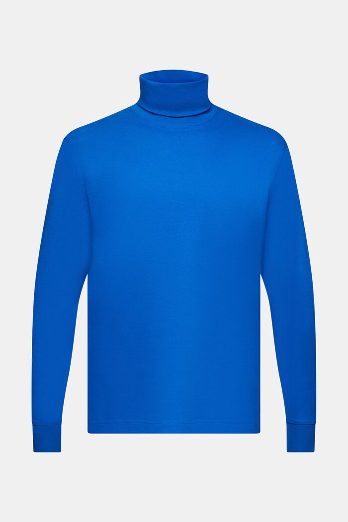 Long-Sleeve Cotton Turtleneck, BRIGHT BLUE, detail image number 6