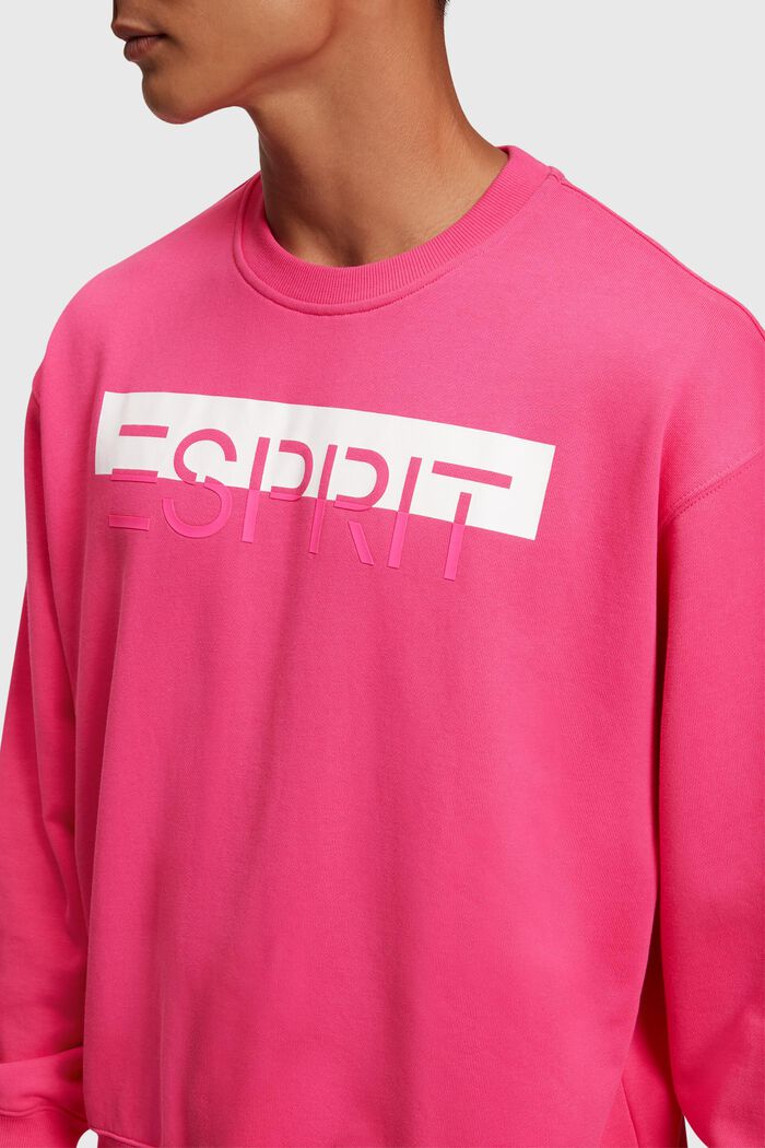 Matte shine logo applique sweatshirt, PINK FUCHSIA, detail image number 2