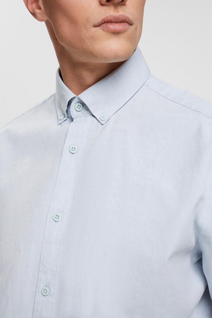 Slim fit button-down shirt, GREY BLUE, detail image number 0