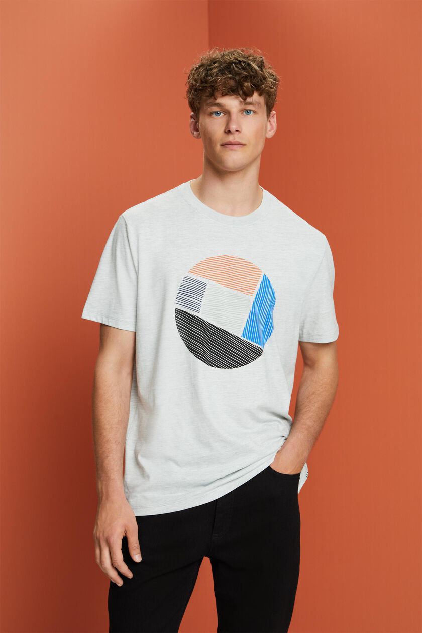 Crewneck jersey t-shirt with print