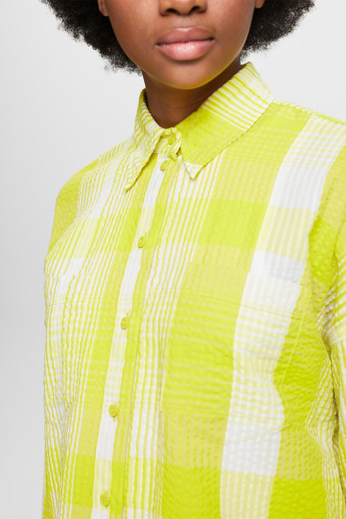 Printed Seersucker Button-Up Shirt, LIGHT GREY 3, detail image number 3