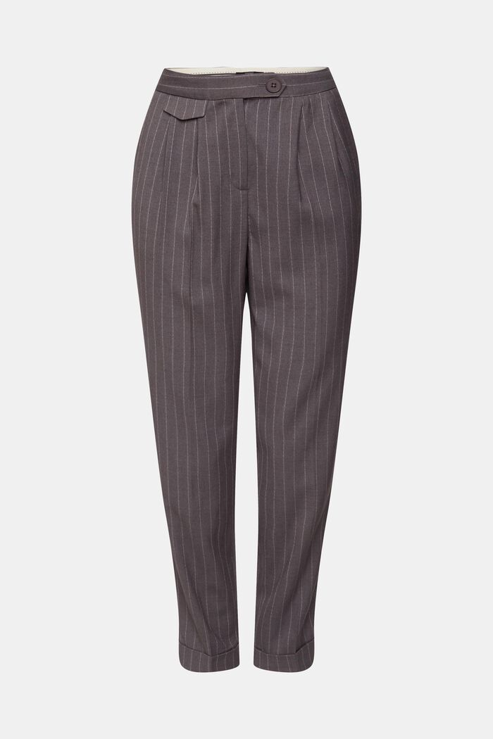 Cropped trousers with pinstripes, MEDIUM GREY, detail image number 6