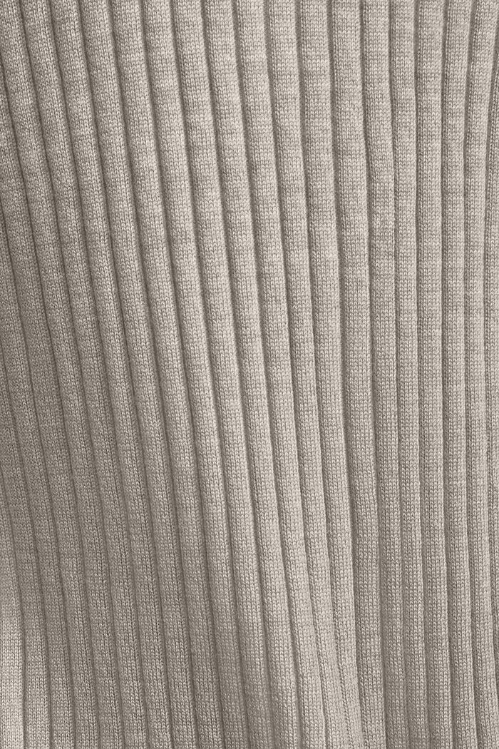 Ribbed Super Fine Merino Wool Cardigan, MEDIUM GREY 5, detail image number 4