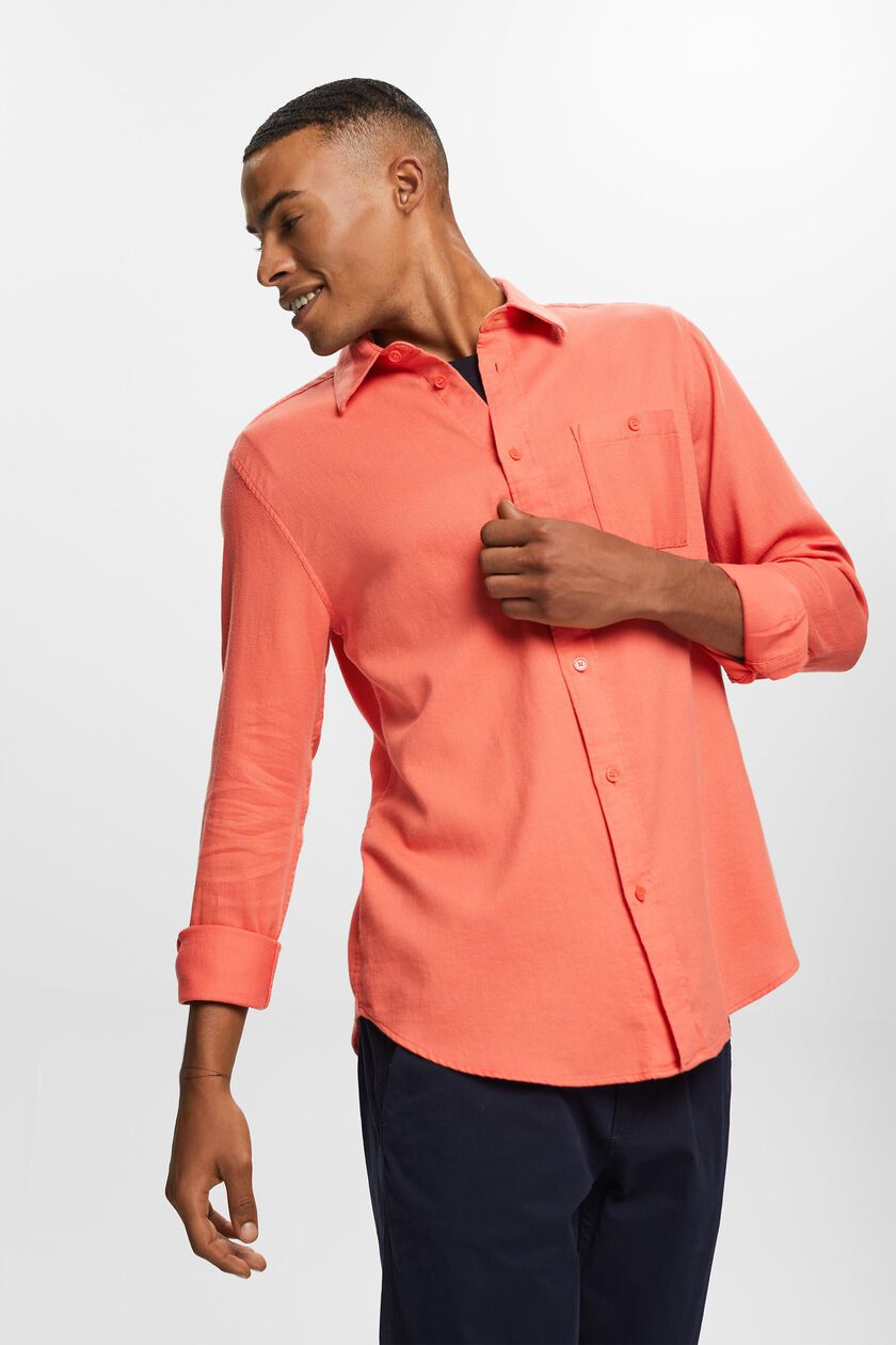 Textured slim fit shirt, 100% cotton