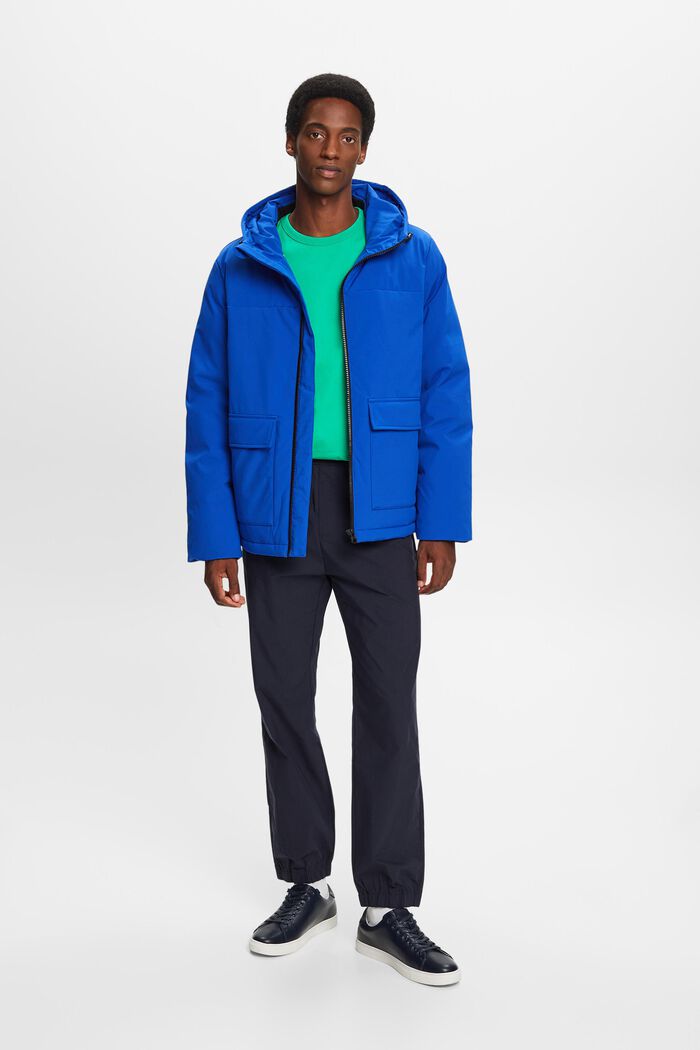 Hooded Down Jacket, BRIGHT BLUE, detail image number 1