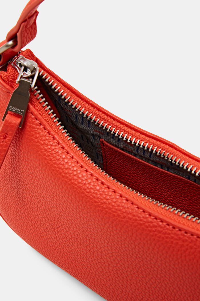 Mini Faux Leather Shoulder Bag, BRIGHT ORANGE, detail image number 3