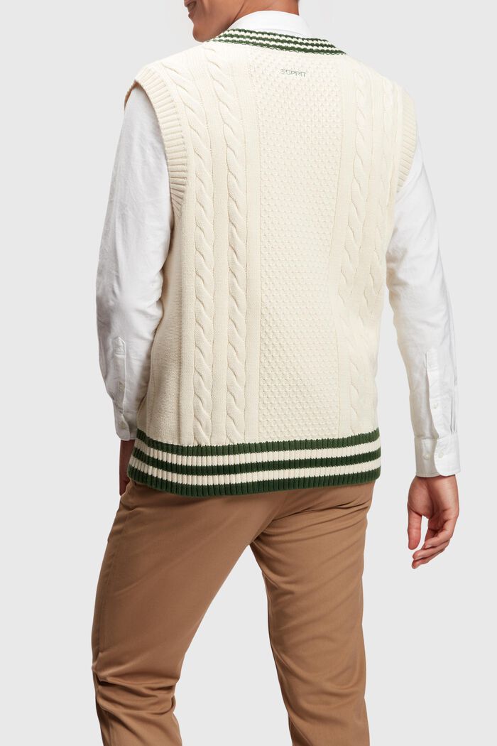 College sweater vest, EMERALD GREEN, detail image number 1