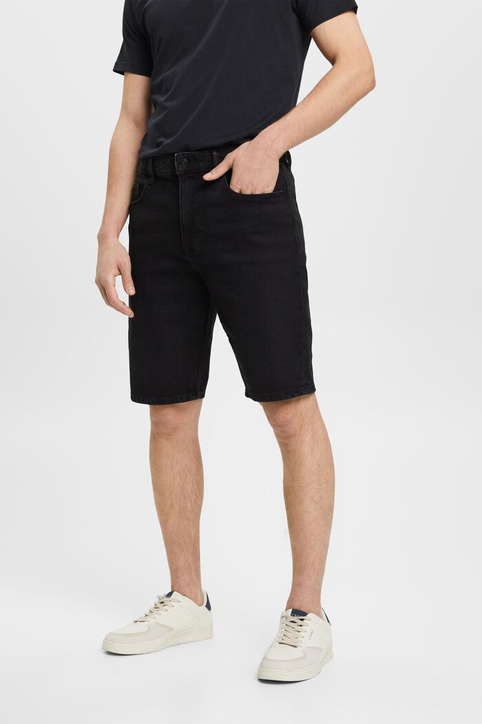 Slim fit denim shorts, BLACK DARK WASHED, detail image number 0