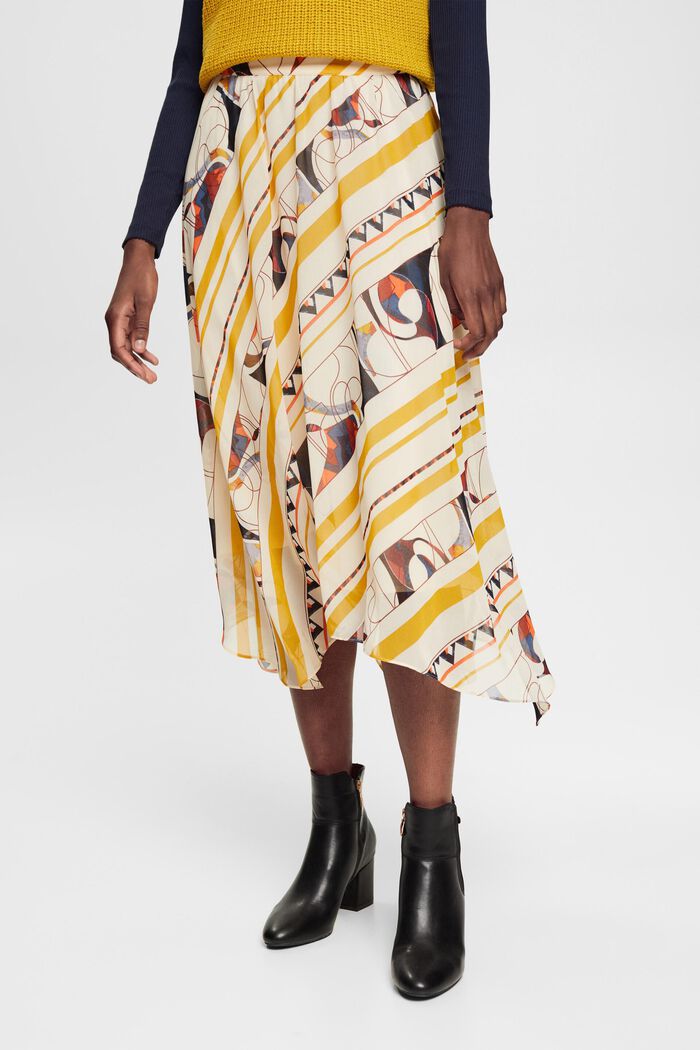 Patterned midi skirt, CREAM BEIGE, detail image number 1