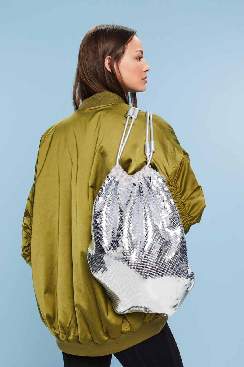 Sequined Drawstring Backpack