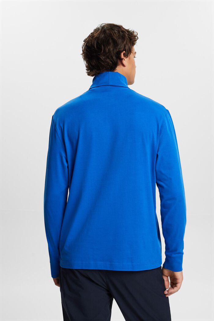 Long-Sleeve Cotton Turtleneck, BRIGHT BLUE, detail image number 4