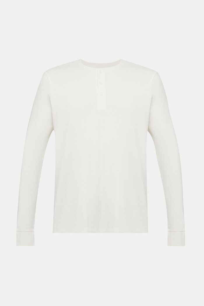 Long sleeve waffle piqué top, OFF WHITE, detail image number 8