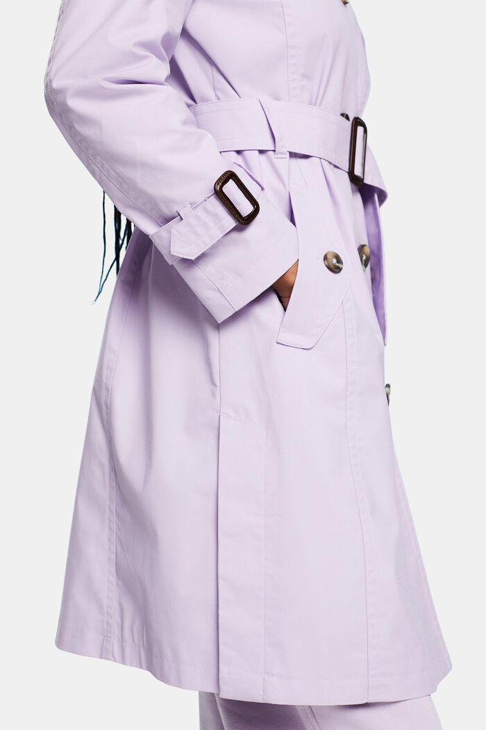 Belted Double-Breasted Trench Coat, LAVENDER, detail image number 3