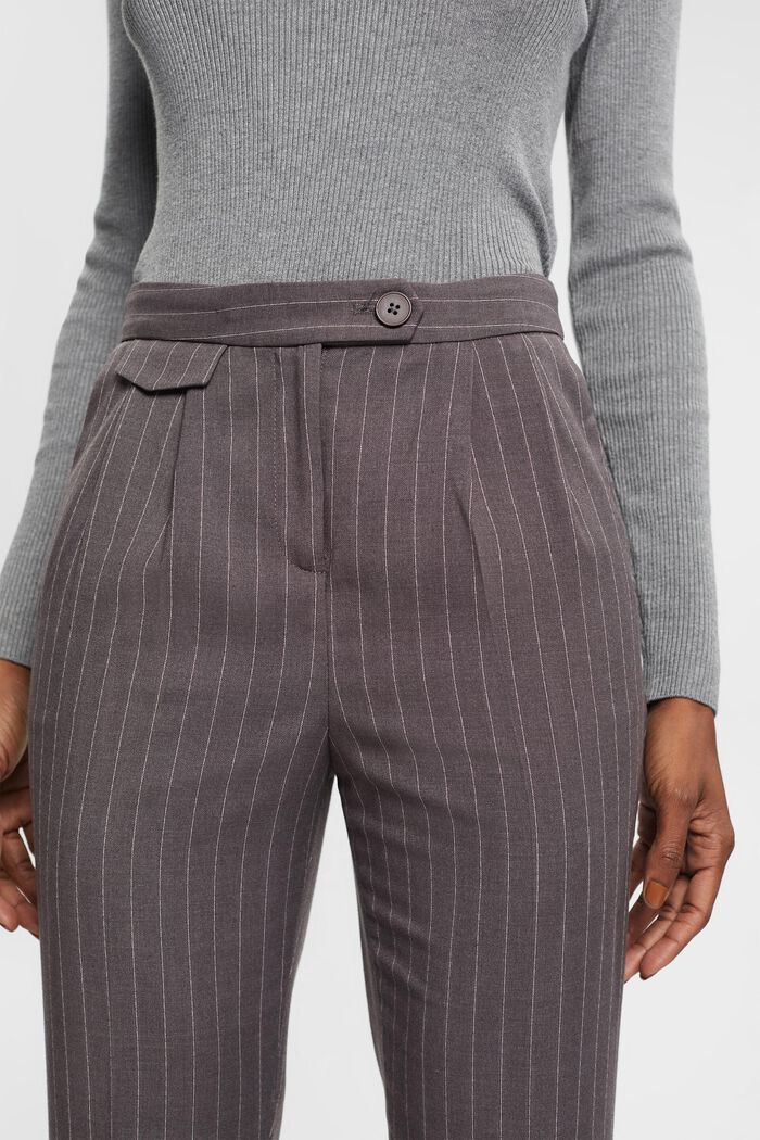 Cropped trousers with pinstripes, MEDIUM GREY, detail image number 2