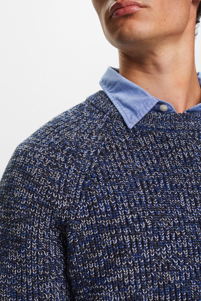 Ribbed-Knit Cotton Sweater, PETROL BLUE, detail image number 3
