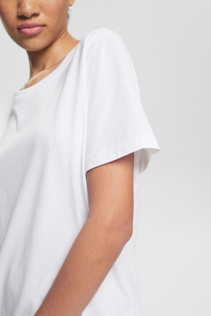 Basic T-shirt in 100% organic cotton, WHITE, detail image number 0