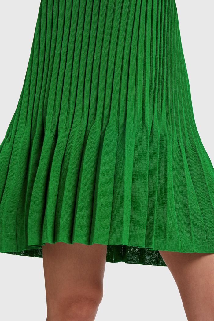 Pleated fit and flare dress, GREEN, detail image number 0