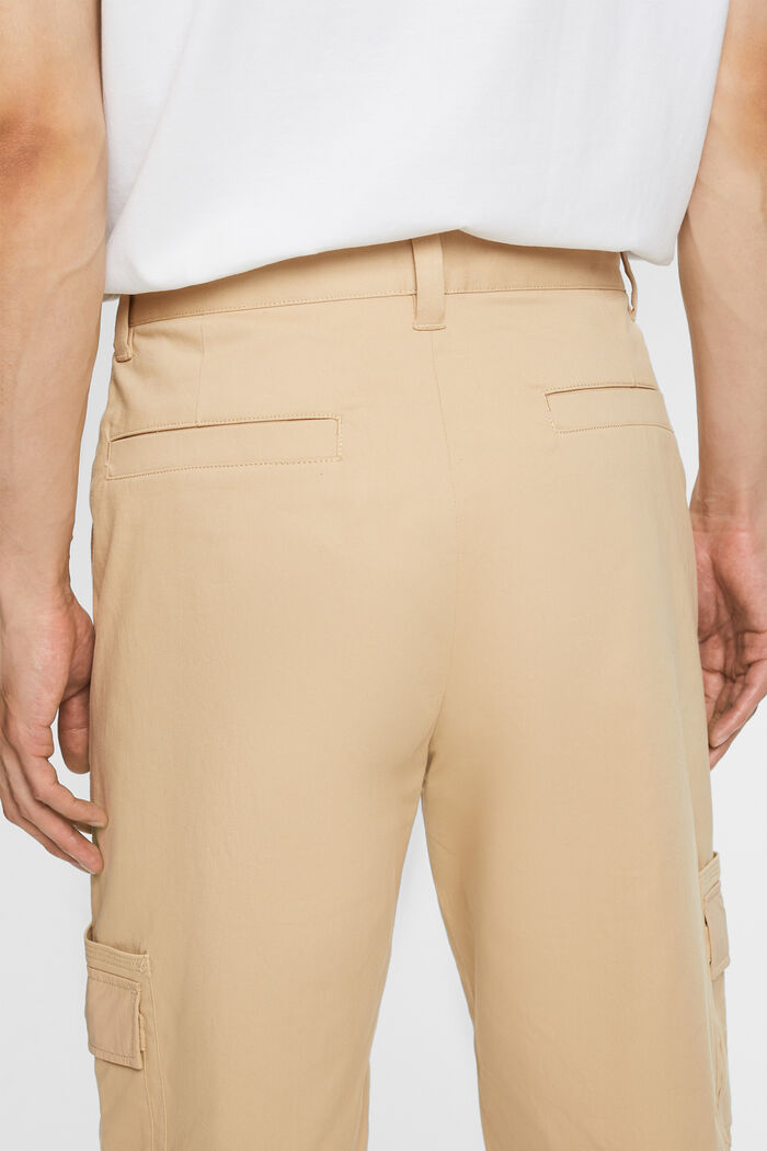 Cargo trousers with turn-up hem, SAND, detail image number 4