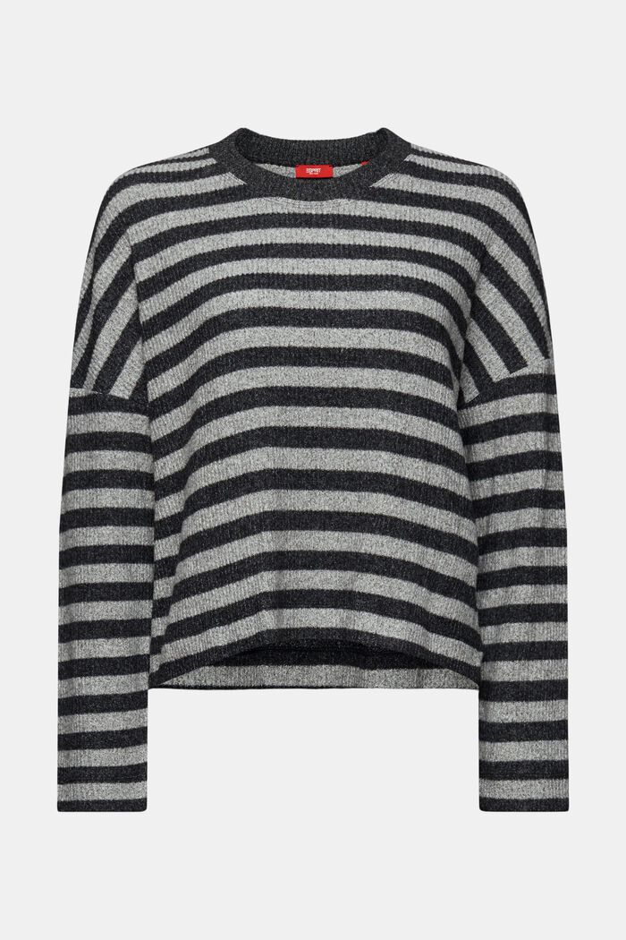 Striped Sweater, BLACK, detail image number 6