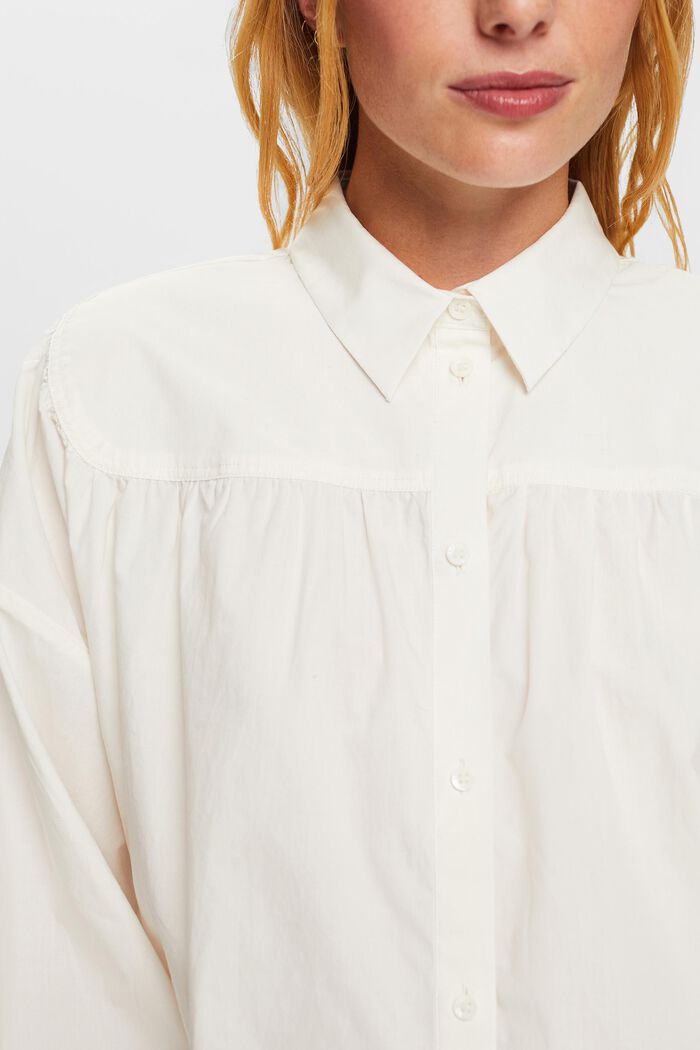 Poplin blouse, 100% cotton, OFF WHITE, detail image number 2